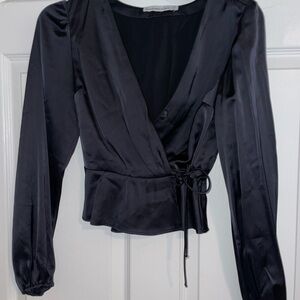 Elegant Black Wrap Top